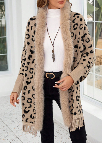 Бежевый демисезонный кардиган SHEIN