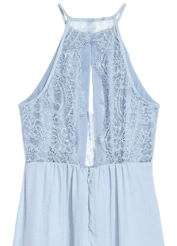 Блакитна вечірня плаття в грецькому стилі, кльош, з відкритою спиною H&M однотонна