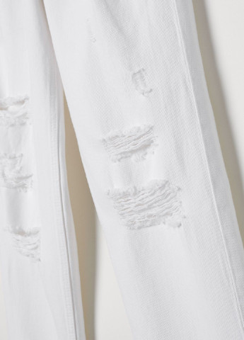 Джинси H&M завужені однотонні білі джинсові бавовна