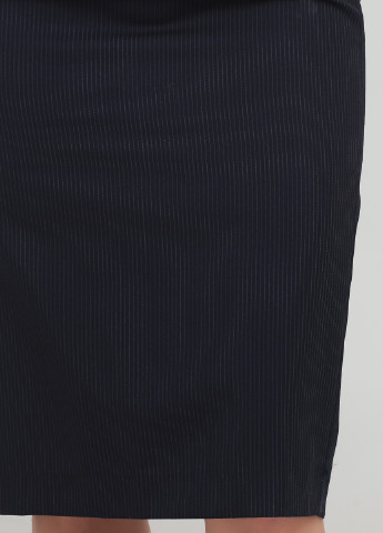 Темно-синяя офисная в полоску юбка Massimo Dutti карандаш