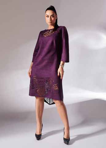 Темно-фиолетовое кэжуал платье а-силуэт LibeAmore однотонное