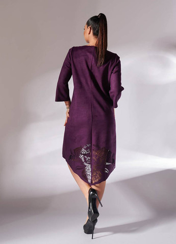 Темно-фиолетовое кэжуал платье а-силуэт LibeAmore однотонное