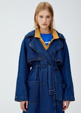 Плащ Pull & Bear тренчкот на гудзиках демісезон (244286835)