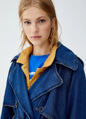 Плащ Pull & Bear тренчкот на гудзиках демісезон (244286835)