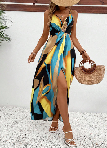 Комбінована кежуал сукня SHEIN з абстрактним візерунком