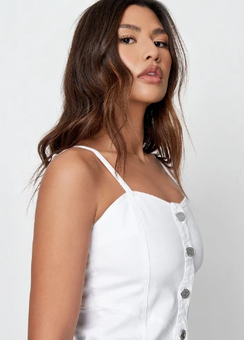 Білий джинсова сукня Missguided однотонна