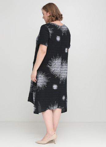 Черное кэжуал платье Made in Italy с абстрактным узором