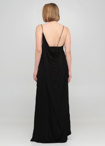 Чорна вечірня сукня на одне плече Massimo Dutti однотонна