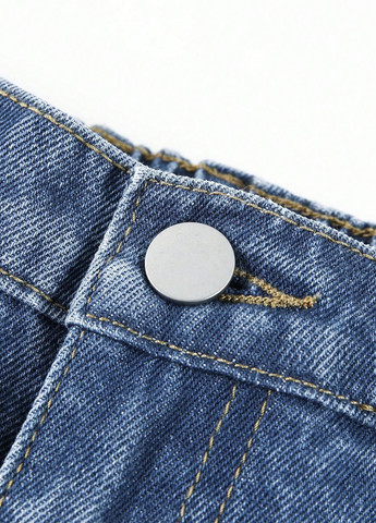 Синие демисезонные регюлар фит джинсы SHEIN