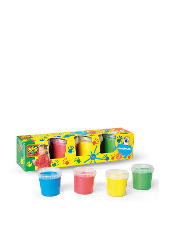 Пальчикові фарби - МОЇ ПЕРШІ МАЛЮНКИ (4 кольори, у пластикових баночках) Ses Creative (140924484)
