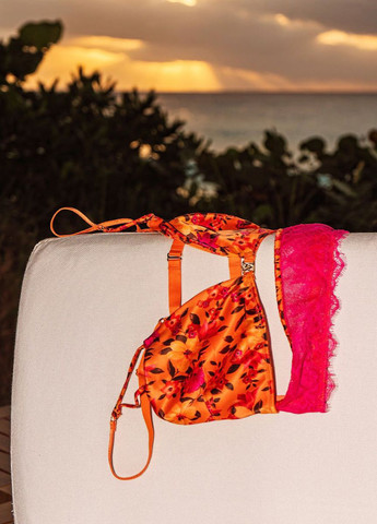 Оранжевый демисезонный комплект (бюстгальтер, трусики) Victoria's Secret