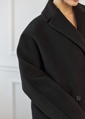 Черное демисезонное Пальто двубортное MiNiMax