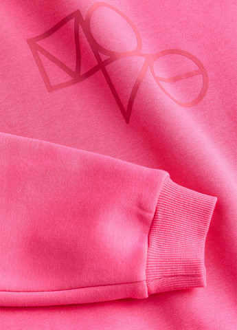 H&M свитшот надпись розовый кэжуал футер, хлопок