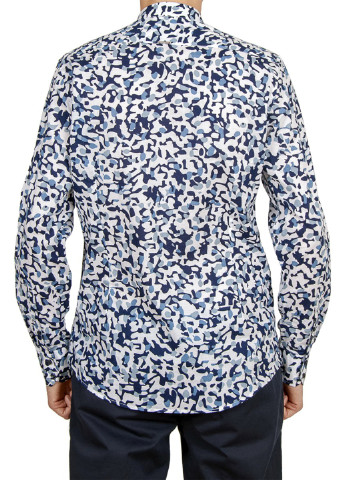 Синяя рубашка с абстрактным узором Antony Morato