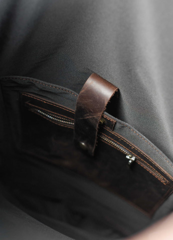 Функціональний рюкзак ручної роботи з бавовни та натуральної вінтажної шкіри коричневого кольору Boorbon (253145901)