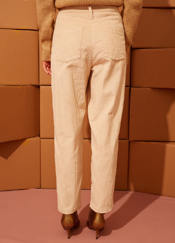 Светло-бежевые кэжуал демисезонные прямые брюки KOTON
