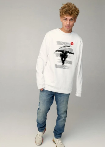 Білий свитшот мужской oversize /no flis/ YAPPI малюнок (254557598)
