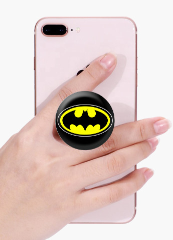 Попсокет (Popsockets) держатель для смартфона Бетмен Бэтмен ДС (Batman DC) (8754-1444) Черный MobiPrint (216748289)