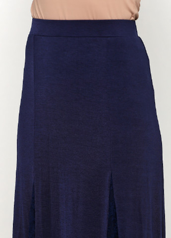 Темно-синяя кэжуал однотонная юбка Mango а-силуэта (трапеция)