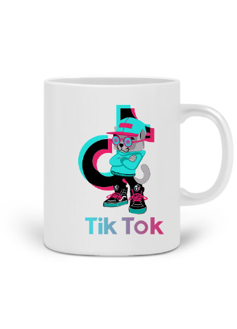 Кружка Кіт ТікТок (Cat TikTok) 330 мл горнятко керамічне (20259-1644) MobiPrint (219778384)