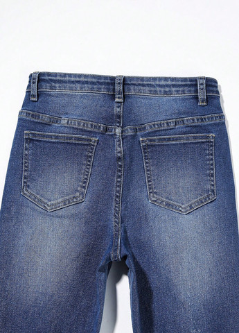 Синие демисезонные джинсы SHEIN