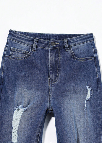 Синие демисезонные джинсы SHEIN