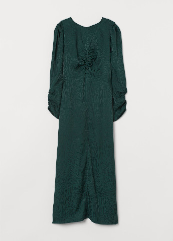 Темно-зеленое кэжуал платье а-силуэт H&M леопардовый