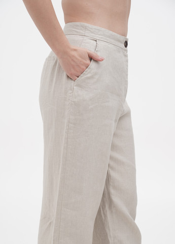 Светло-бежевые кэжуал летние прямые брюки NA-KD