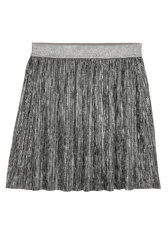 Серебряная кэжуал меланж юбка H&M плиссе