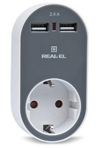 Зарядний пристрій USB-пристроїв + розетка (CS-20) Real-El (216637263)