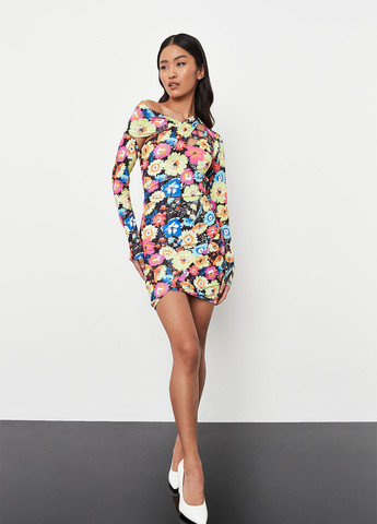 Комбинированное кэжуал платье футляр Missguided с цветочным принтом