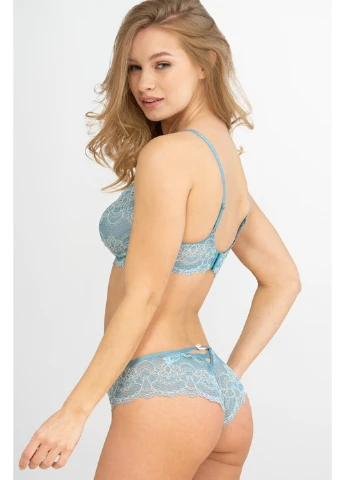 Голубой кружевной бралет без косточек адриатик 3178 retro chic Kleo