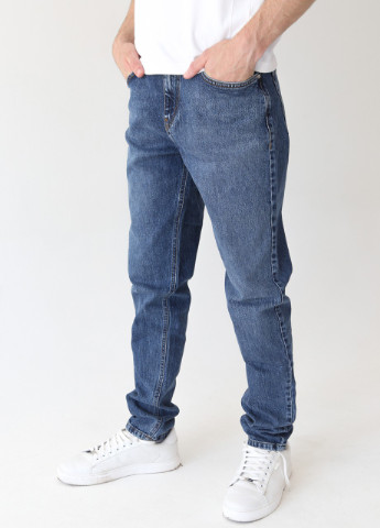 Синие демисезонные мом фит джинсы мужские синие вареные мом MOM (Conic fit) Davito