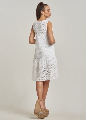 Белое кэжуал платье а-силуэт ST-Seventeen однотонное