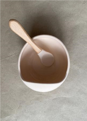 Дитяча силіконова миска тарілка посуд для дітей на присосці з ложкою (54521358-Т) Ніжно-рожева Francesco Marconi (251281676)