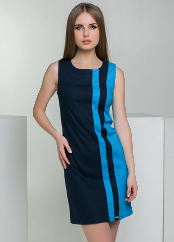 Голубое кэжуал платье Azuri в полоску