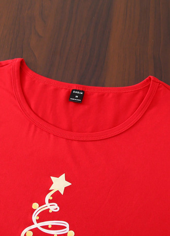 Червона зимня піжами (лонгслів, штани) SHEIN