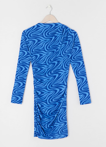 Світло-синя кежуал сукня футляр Sinsay з абстрактним візерунком