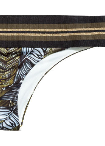 Оливковые (хаки) купальные трусики с абстрактным узором H&M