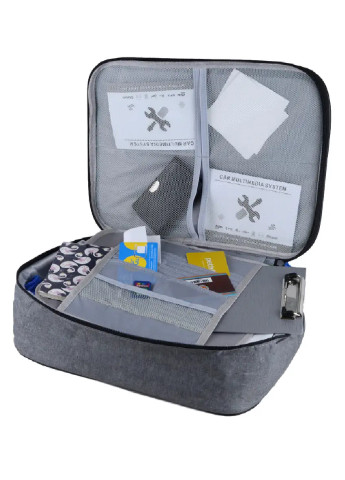 Тревел-кейс органайзер для хранения перевозки транспортировки документов 36х28х12 см (473742-Prob) Серый Unbranded (256360618)