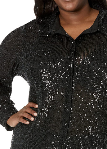 Черная праздничный, вечерний рубашка однотонная Calvin Klein