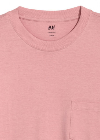 Свитшот H&M - Прямой крой однотонный розовый кэжуал - (145075710)