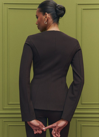 Темно-коричневый женский жакет Gepur однотонный - демисезонный