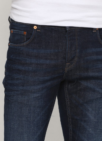 Темно-синие демисезонные слим фит джинсы Solid