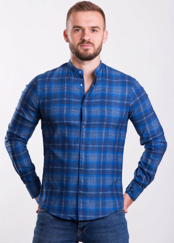 Синяя кэжуал рубашка в клетку Trend Collection