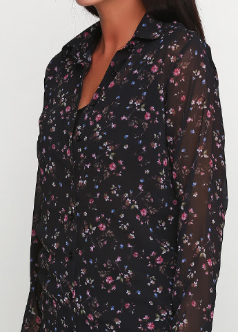 Комбинированное кэжуал платье с длинным рукавом Gestuz с цветочным принтом
