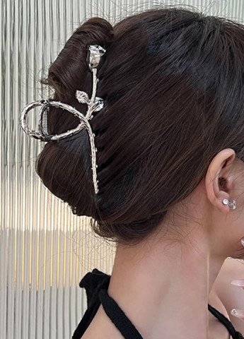 Заколка краб для волосся "Троянда", сріблястий Анна Ясеницька (256250959)