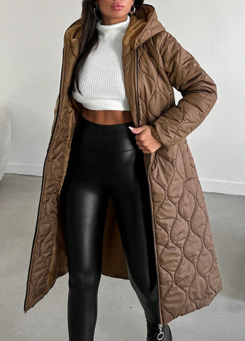 Світло-коричнева зимня куртка SHEIN