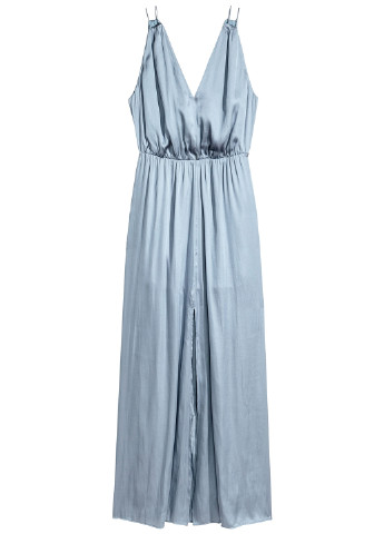 Блакитна коктейльна сукня в грецькому стилі H&M однотонна