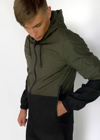Оливковий (хакі) демісезонний костюм softshell light хакі-чорний Intruder